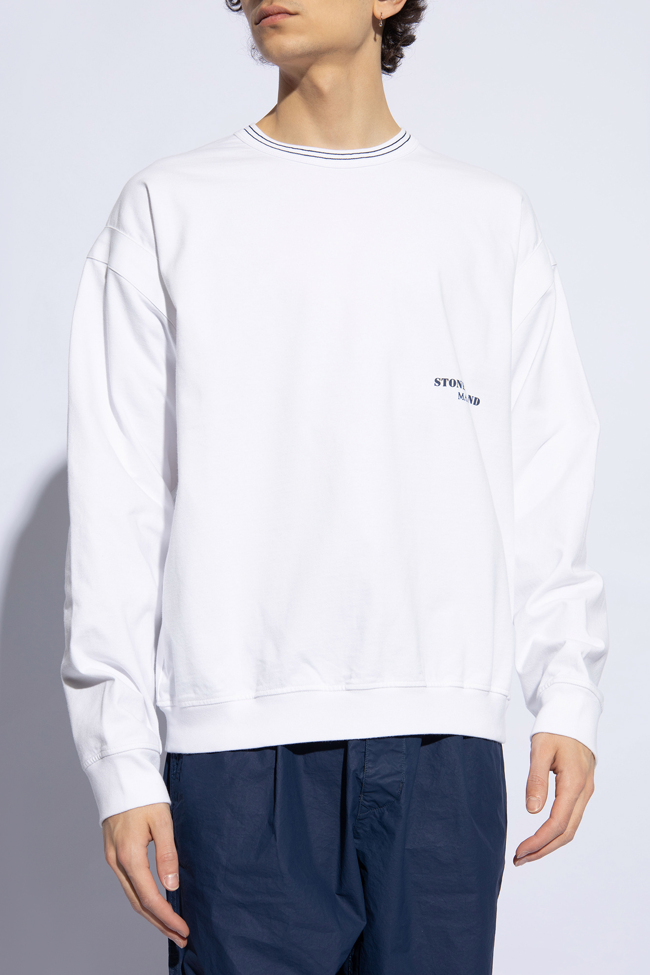 STONE  | MARINA LOGO SWEATSHIRT [正規品/関税込] STONE ISLAND crew neck sweatshirt 'Marina' orange | BRAUN